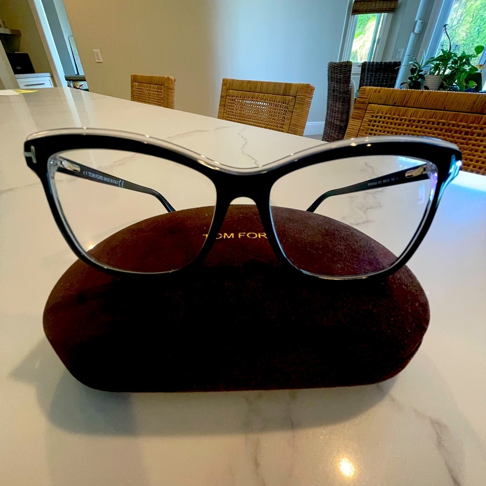 Tom Ford Eyeglasses TF5619/B Black with clear